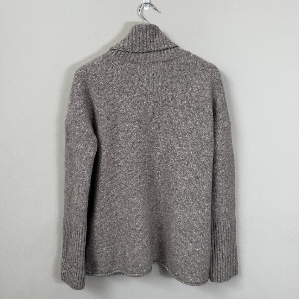 All Saints Wool Turtleneck Sweater Pullover Women's Small Gray Silver Soft NWOT - Picture 3 of 13